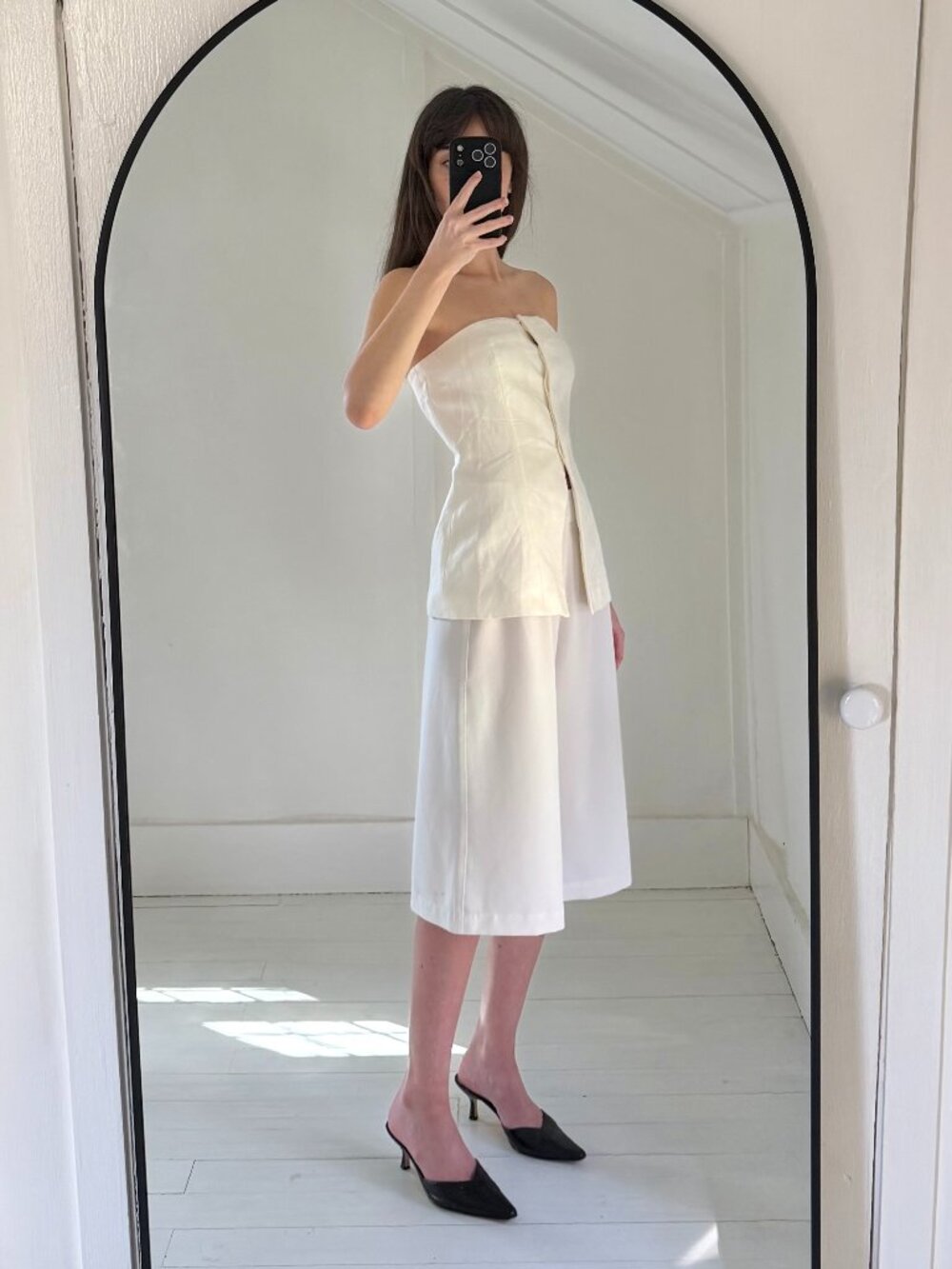 Spacegirlz Vintage Y2K Wide Leg Cropped Culotte Pants Size 5 White